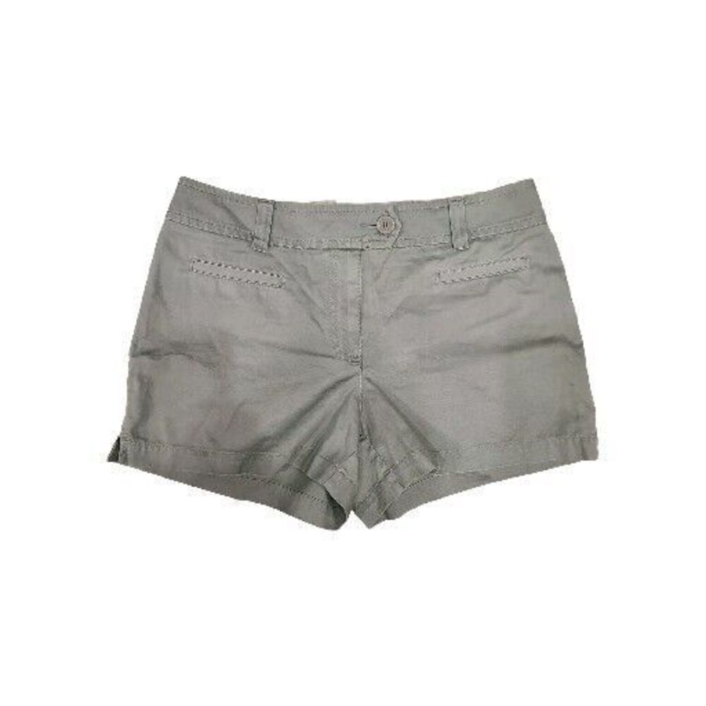 New York & Company Flat Front Casual Olive Green Chino Shorts Women Size 14